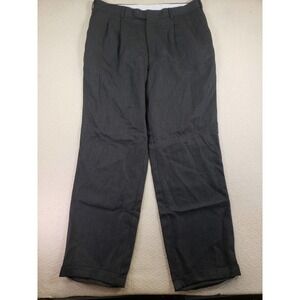 VTG Professional Pants Mens 36X32 Gray Pleated 100% Wool Straight Dress‎ Pants